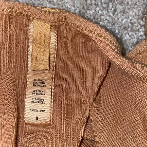 SKIMS Soft Lounge Ribbed Long Slip Dress Maxi Camel Caramel Size Small Stretchy - Picture 4 of 8